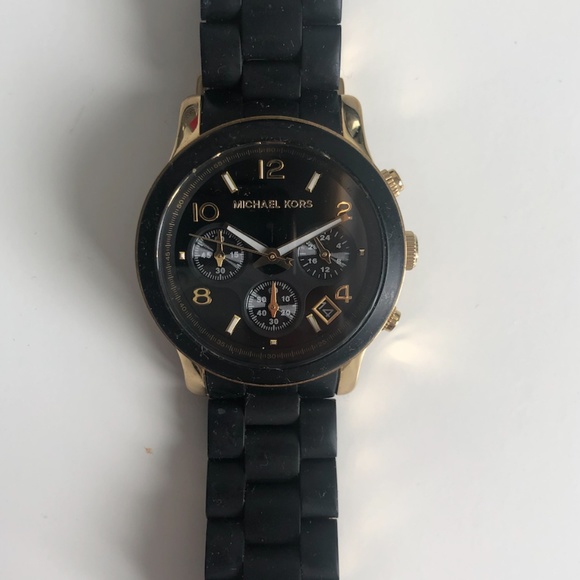Black and Gold Michael Kors watch